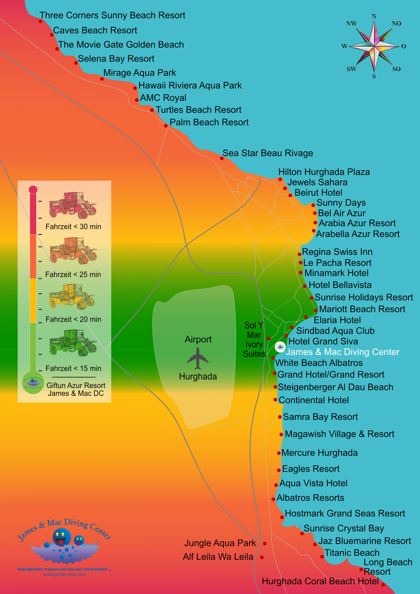 Hotelabholung kostenlos James & Mac Diving Center