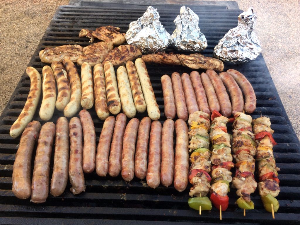 sausage on grill