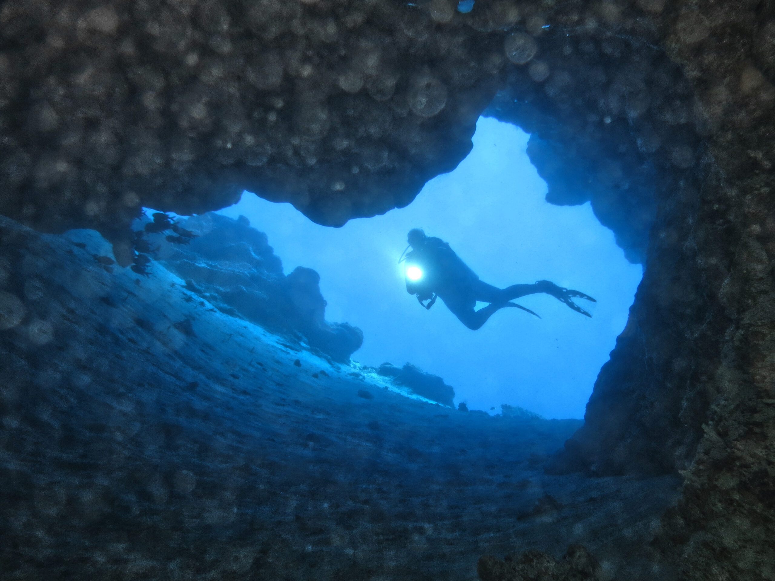 Der Ausblick aus der Höhle war wieder toll